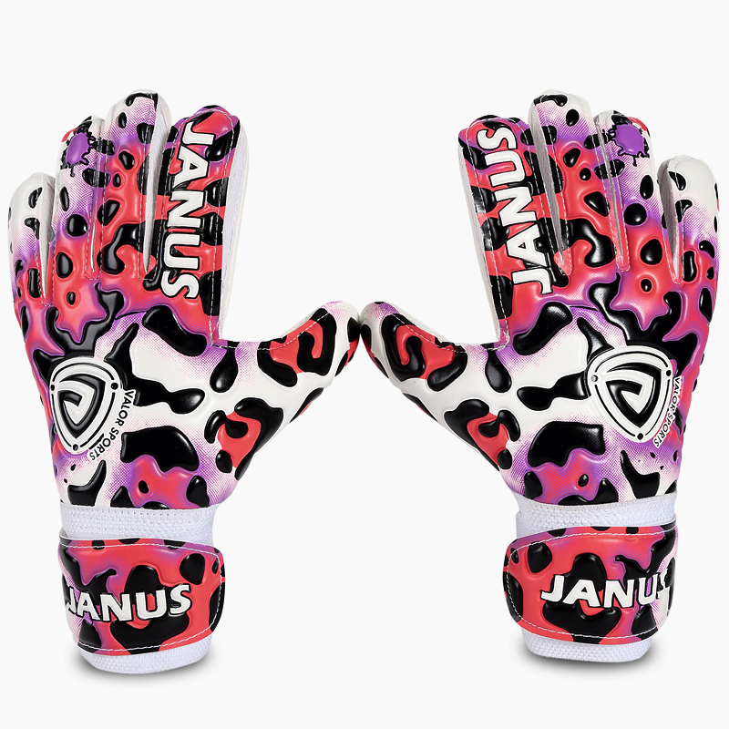 JANUS Kids Kinderen Voetbal Doelman Handschoenen Met Vinger Bescherming Verdikte Latex Luipaard Print Voetbal Goalie Handschoenen