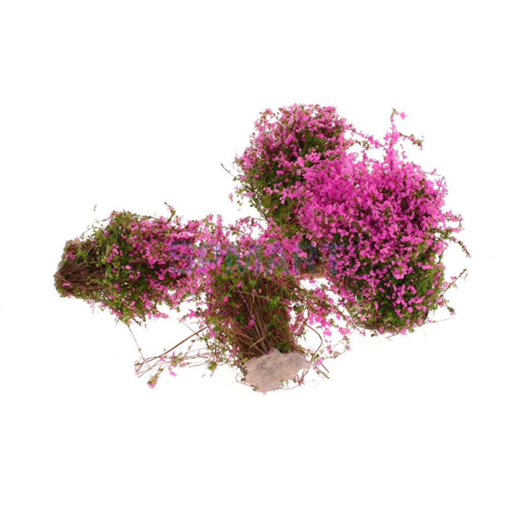 8Pcs Model Ground Cover Flower Model Miniature DIY Layout Scenery Landscape for RR Railway Street Building Park Garden