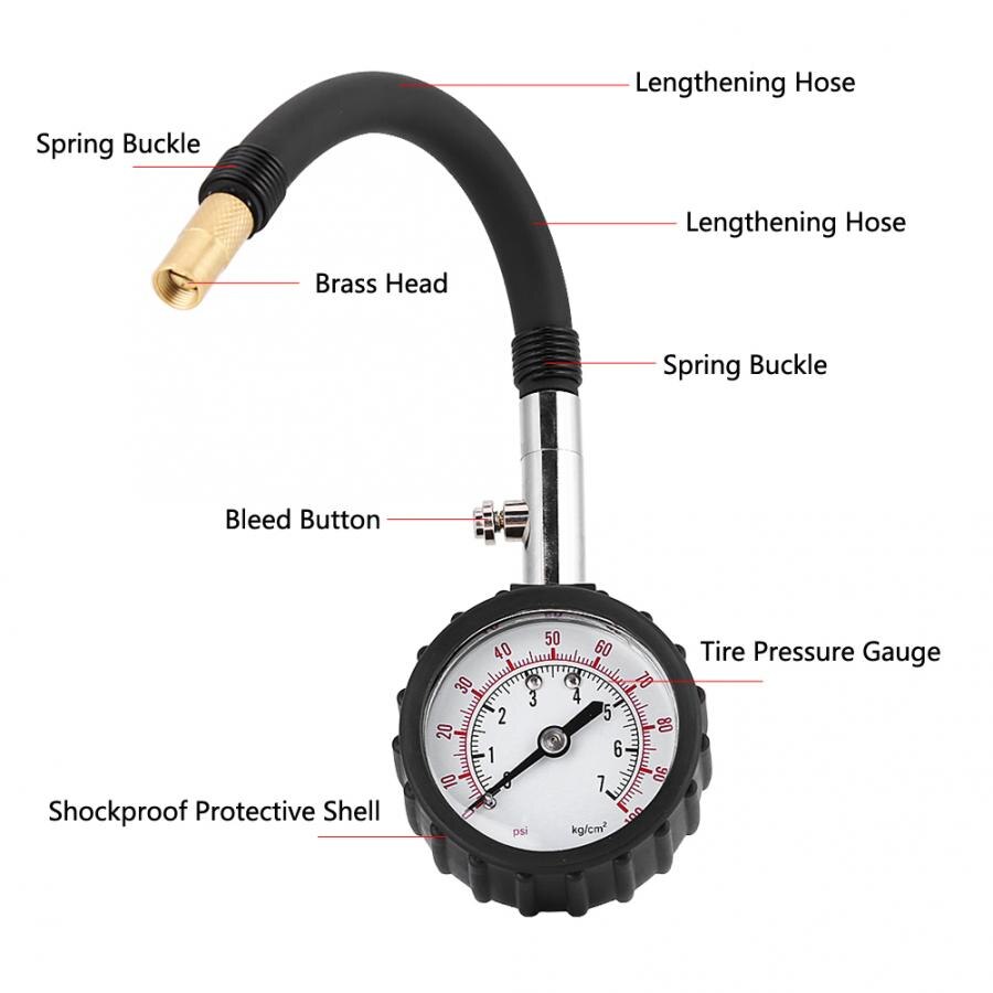 Verteiler Digitale Vakuum Gauge für Auto Lkw Motorrad Bike 0-100 PSI Meter Compression Tester Überwachung System