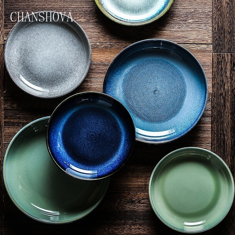 CHANSHOVA – four chinois traditionnel, grandes assiettes à salade en céramique, vaisselle ronde en porcelaine, plateau à Dessert H230