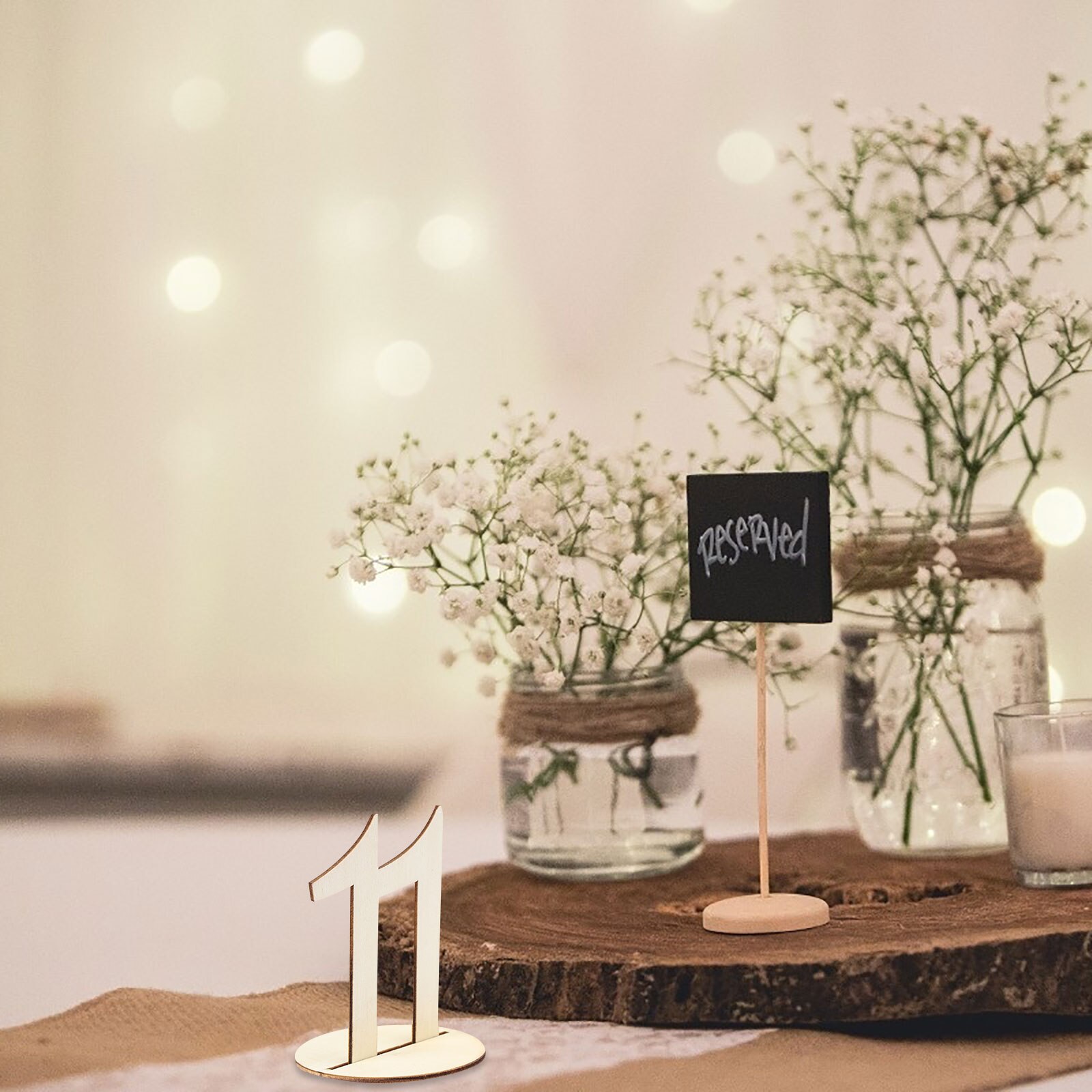 20PCS Wooden Table Numbers 1-20 Wedding Table Numbers With Base