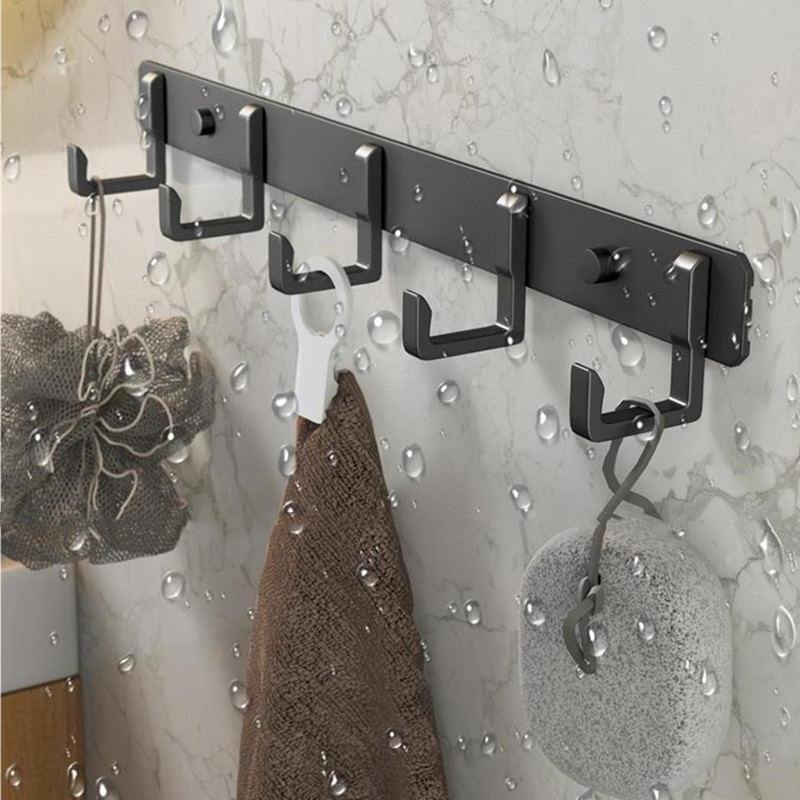 Ganchos negros de pared para colgar ropa, colgador de toallas de baño, perchero para puerta, abrigo, llave, gancho para ahorrar espacio, accesorio de cocina