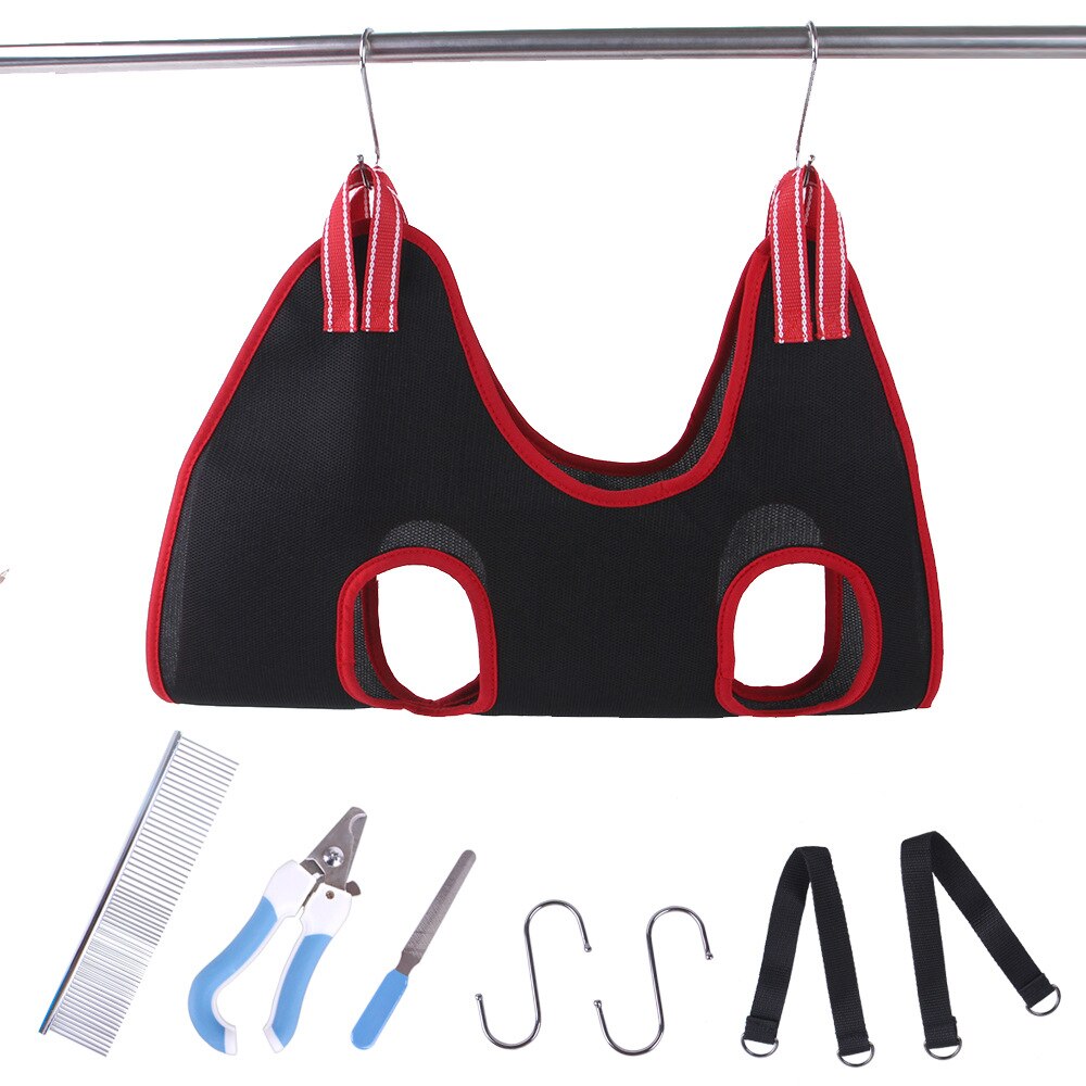 Huisdier Kat Grooming Hangmat Helper Kat Grooming Hammocls Terughoudendheid Zak Puppy Hond Kat Nail Clip Trimmen Tool Hond Klauw zorg Zak: red suit / S