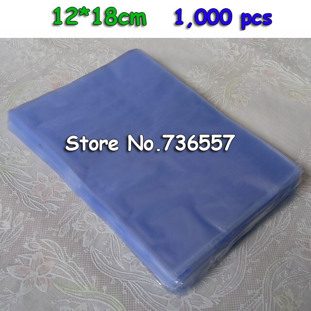 Gratis skibsbindingspakke 12*18cm pvc varmekrympefilm flad varmeforsegling pakningspose klar plastik polypose kosmetikemballage