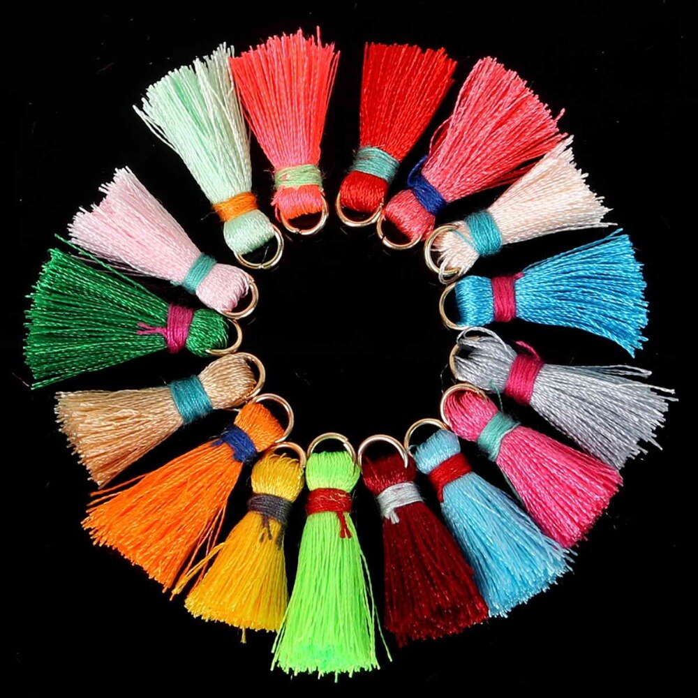 20mm 100 /zak zijden mini kwastjes bedels sieraden maken bevindingen materialen bevindingen & componenten materiaal 18 kleuren