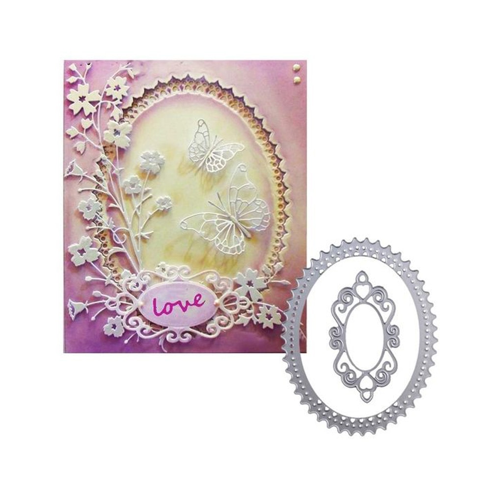 Oval frame craft cutting dies Metal Steel Cutting Die decoration Stencil For DIY Scrapbooking Paper photo Cards