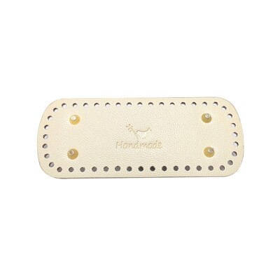 Długie owalne dno do torby z dzianiny PU skórzane akcesoria do toreb ręcznie dno 44 otwory DIY Crochet Pad torebka damska dolna torebka: creamy-white