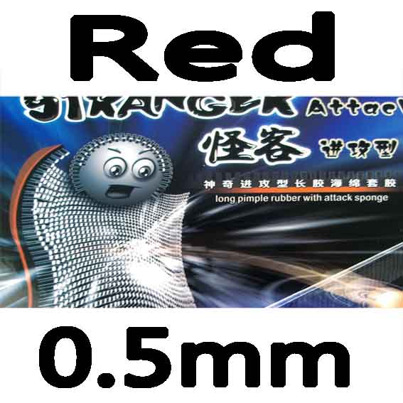 KTL Stranger Attack Long Pips-out Table Tennis PingPong Rubber: Red 0.5mm