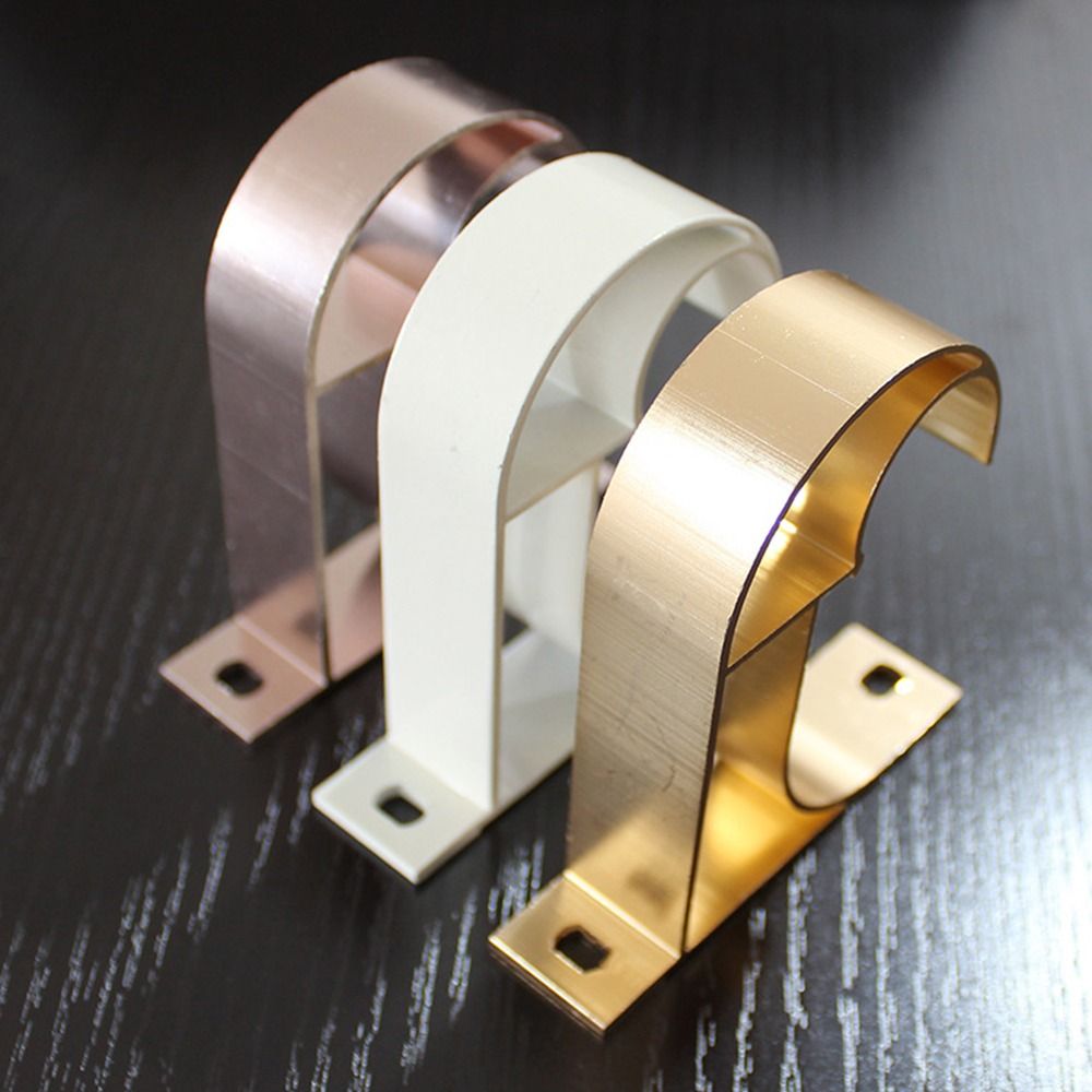1Pcs Aluminum Alloy Rod Support Clamp Single Double Hang Curtain Rod Bracket Fixing Clip Furniture Hardware Crossbar Hanger Hook