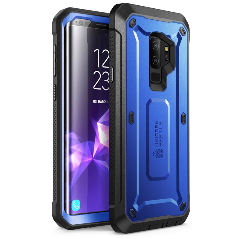 Voor Samsung Galaxy S9 Plus Case Supcase Ub Pro Full-Body Robuuste Holster Beschermhoes Met Ingebouwde screen Protector Cover: DarkBlue