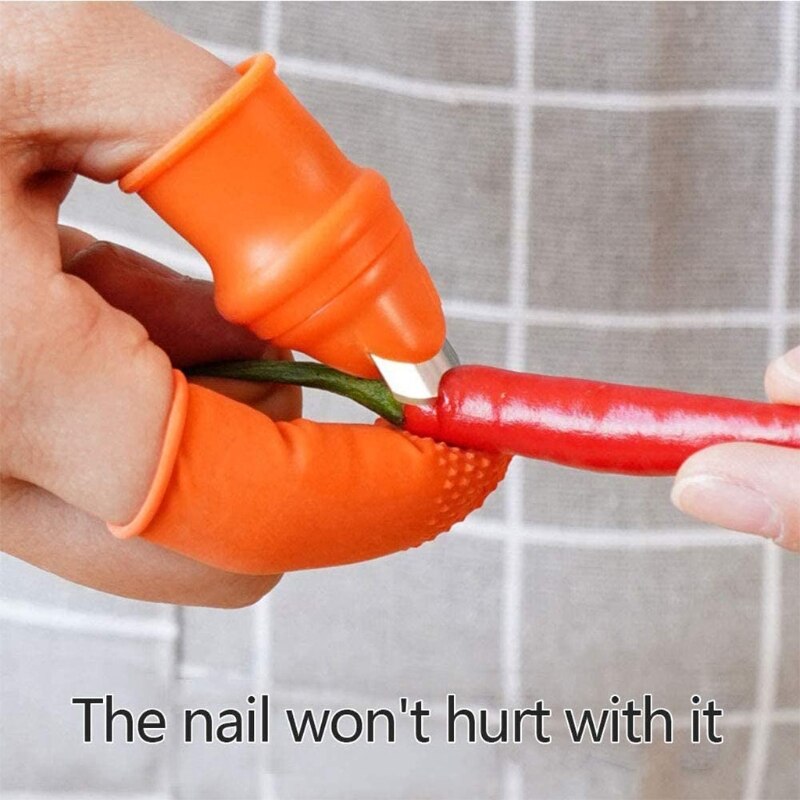 Silicone Thumb Knife Gardening Thumb Cutter Multi Shape with Silicone Forefinger Cover and Finger Protectors Finger Cots