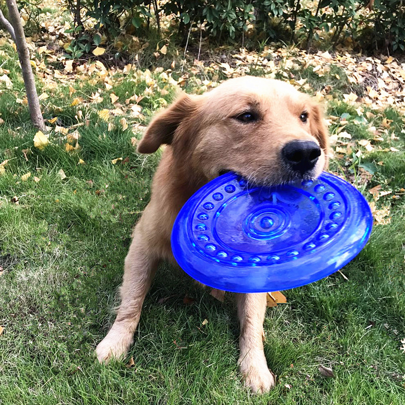 Grappige zachte rubberen hond vliegende schijven schotel speelgoed kleine middelgrote grote hond puppy agile training speelgoed bijtbestendige vliegende schijf