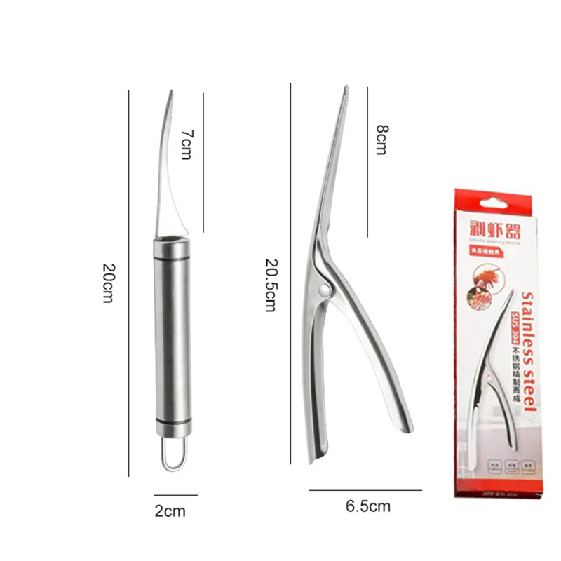 Stainless Steel Shrimp Lobster Cutter Peeling Knifes Shrimp Stripper Shrimp Line Shell Remover Seafood Tools Kitchen Accessories: C