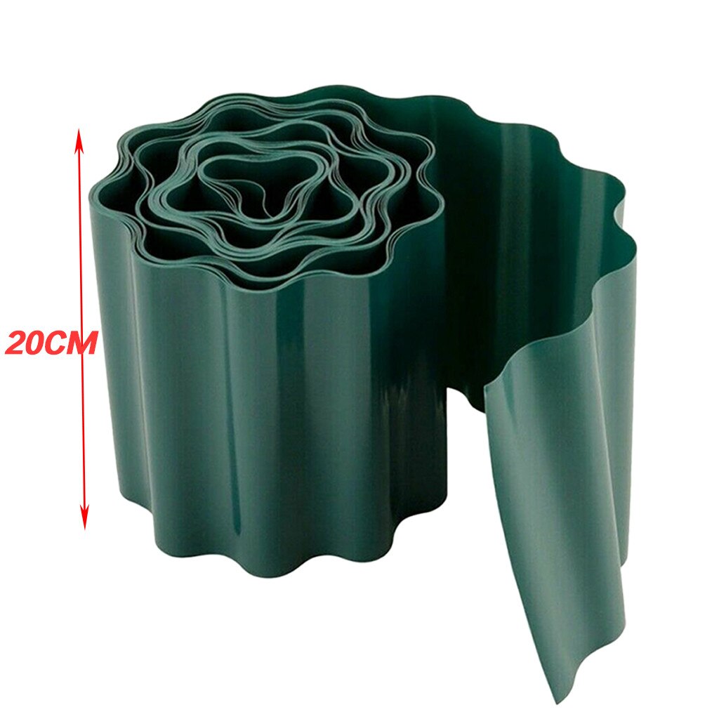 Über 9m Lange 10/15/20CM Höer Kunststoff Rasen Grenze Zaun Garten Gras Rand Grenze Zaun Zauberstab Rolle Welligkeit bilden dauerhaft Garten: 20cm
