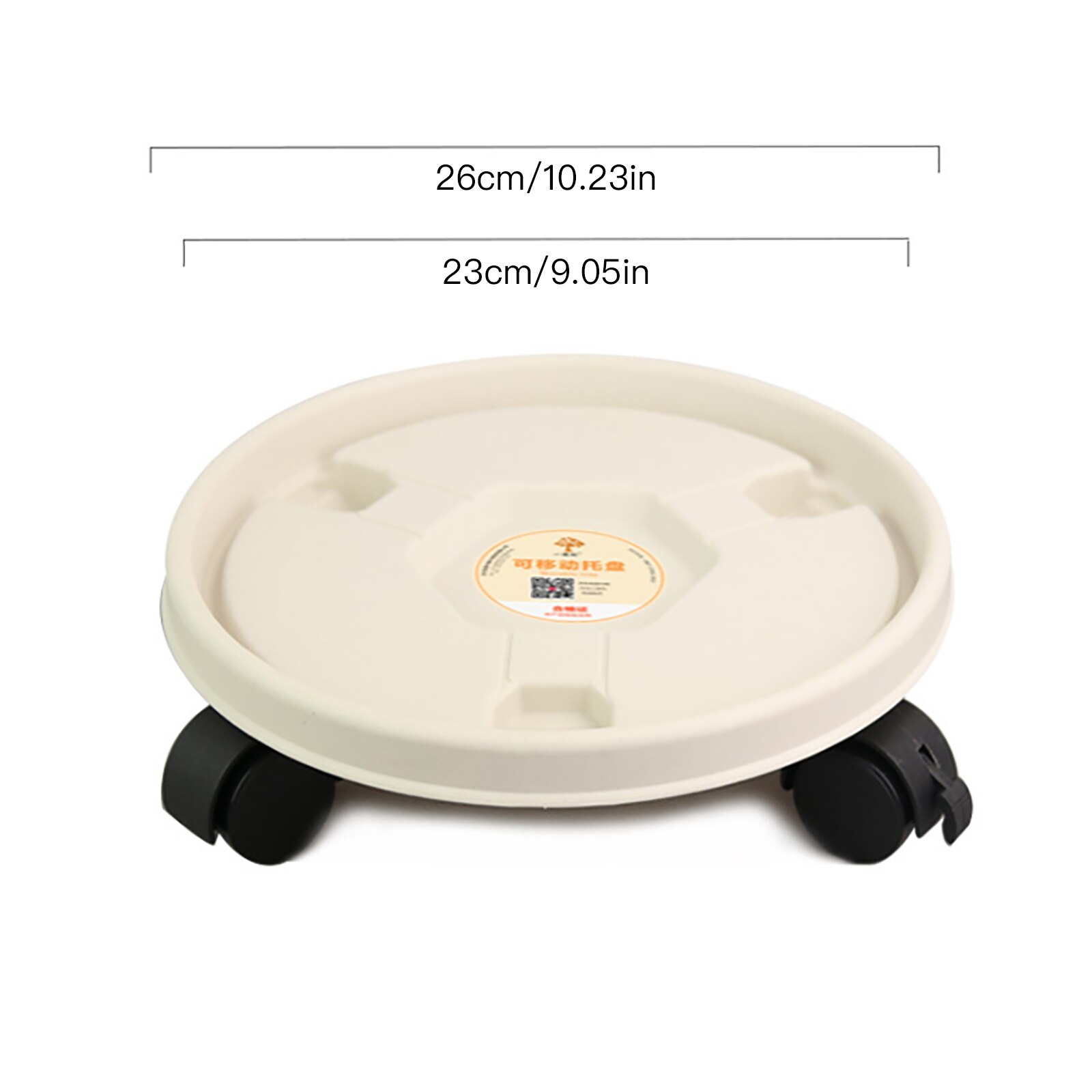 Flower Pot Tray Round Plastic Tray Caster Wheels Pallet Tray Vase With Rollers Flower Plant Pot Holder: White 260