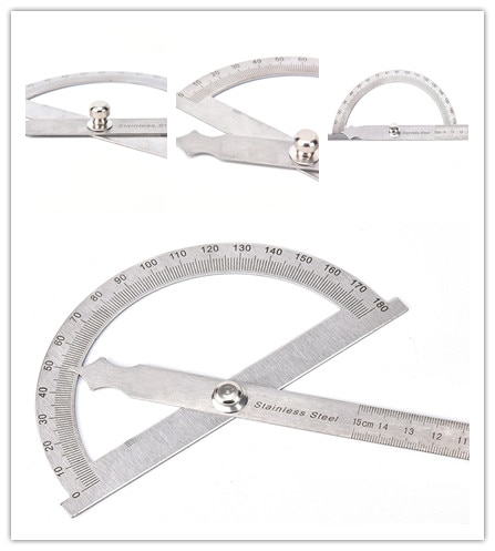 Woodworking 180 Degree Stainless Steel Caliper Measuring Tools Adjustable Protractor Angle Finder Craftsman Ruler