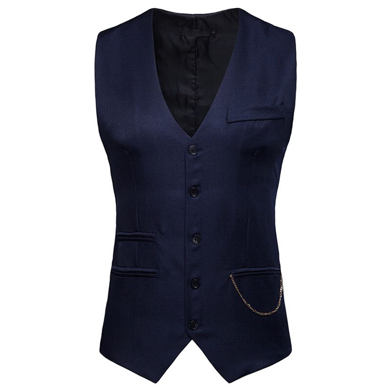 Gilet de costume de mariage blanc pour homme, veste slim fit à simple boutonnage, style business décontracté, 2022 marques: Marine / L