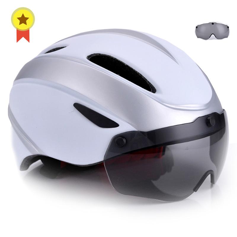 Aero Ultralichte Road Fiets Helm Eps Integraal Gegoten Ademend Fietshelm Mannen Vrouwen Goggles Lens Mtb Apparatuur