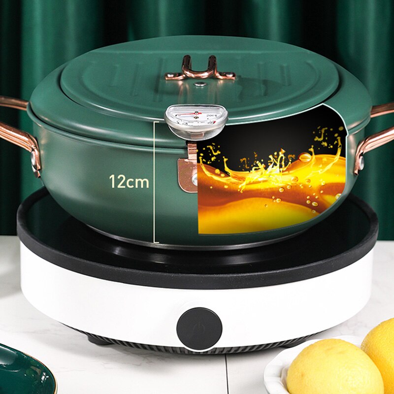 Stainless Steel Deep Fryer Cooker Gas Stove Universal Small Household Temperature-Controlled Fuel-Efficient Small Deep Fryer