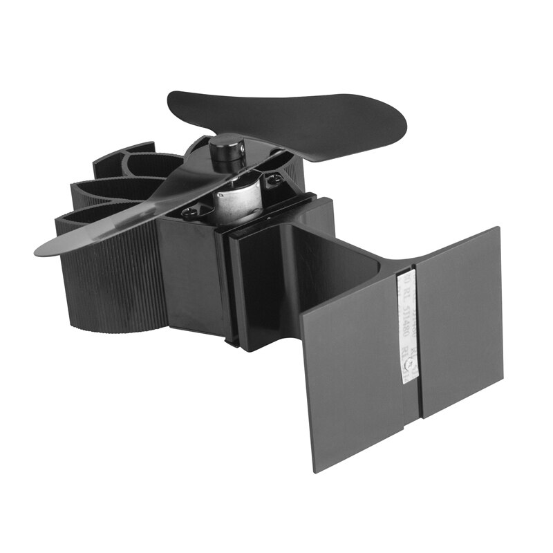 Thermal Power Fireplace Fan Heat Powered Wood Stove Fan for Wood/Log Burner /Fireplace Eco Friendly Two-Leaf Fans Black