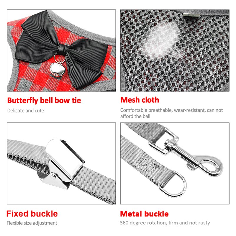 Kleiner Hund Gurt und Leine Set Pet Katze Weste Harness Mit Bowknot Mesh Gepolsterte Für Kleine Welpen Hunde Liefert 1PC
