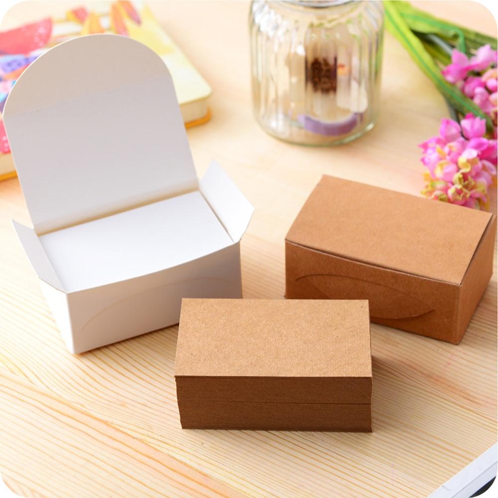 None 100pcs Double-sided Blank Kraft Paper Business Cards Word Card Message Card DIY Card-25