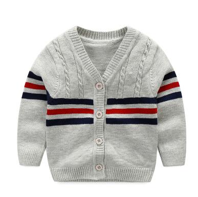 Katoenen Trui Baby Mode Baby Kleding Knop Jongens Trui Baby Boy Vest Trui Baby Jongens Kleding Lente: Silver / 3M