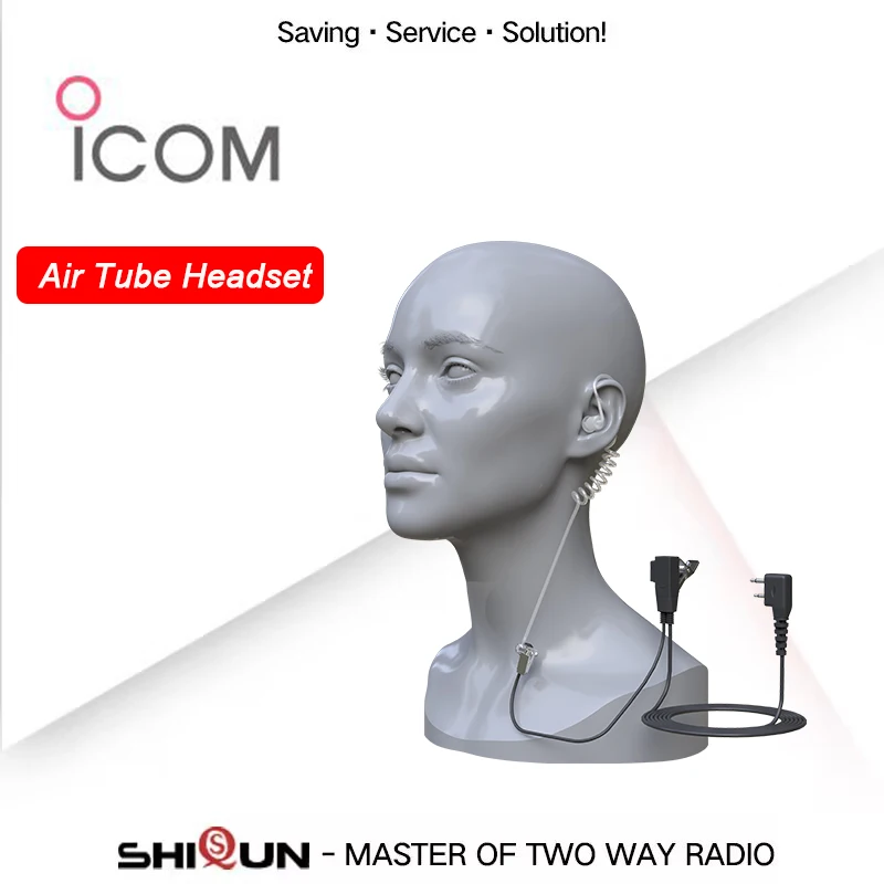 Earpiece for ICOM Two Way Radio IC-F14 Acoustic Headset for IC-F21 Walkie Talkie Air Tube Headphone with Mic PTT IC-F3/H6 Radios