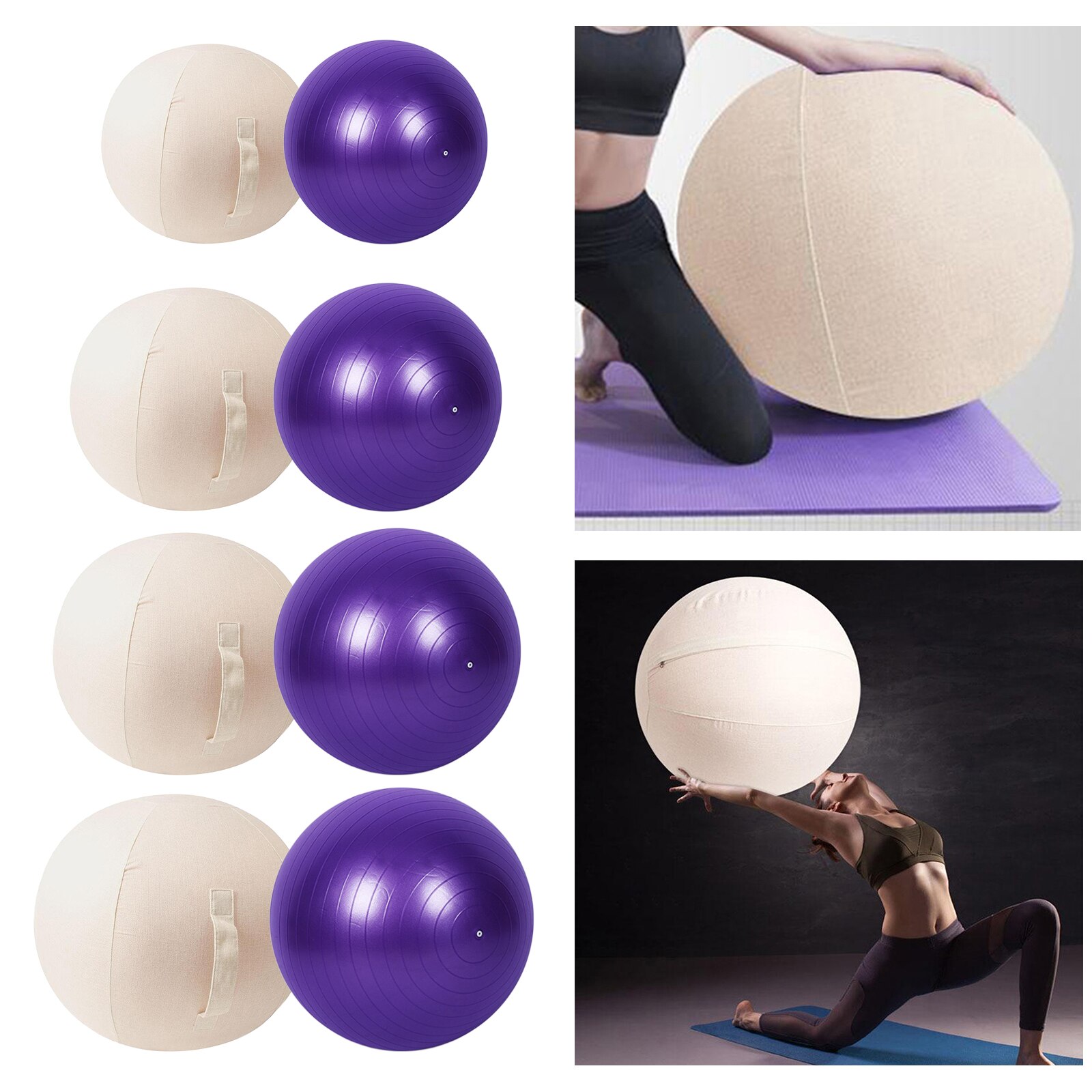 Stability Ball Chair Cover with Zippers Workout Ball Balance Ball Exercise Ball