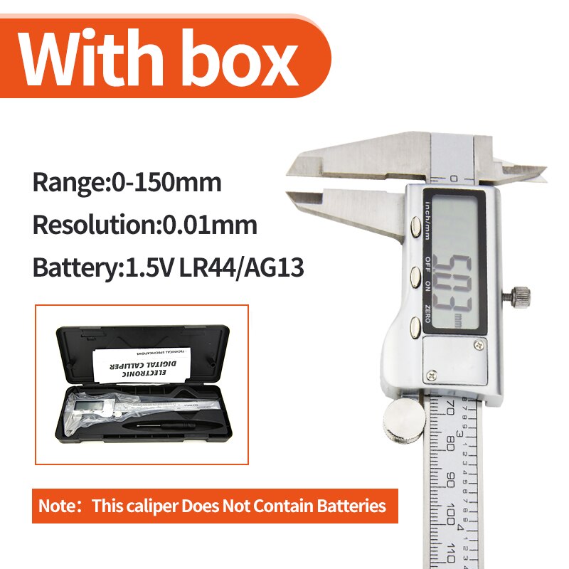 Digitale Schuifmaat Meten 150Mm 6Inch Lcd Elektronische Carbon Fiber Gauge Hoogte Meetinstrumenten Micrometer: Metal calipers2