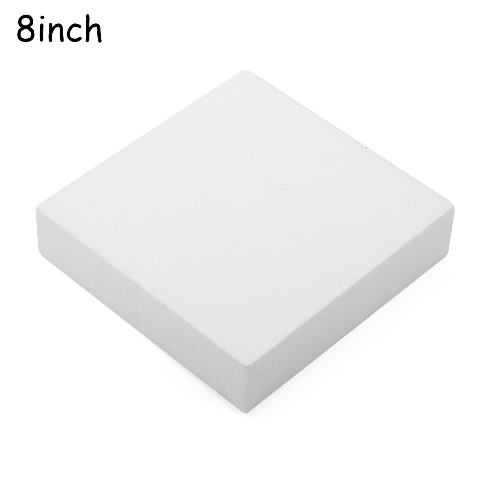 4/6/8/10 inch DIY Practice Model Cake Foam Mold Sugarcraft Dummy Party Heart Shaped Polystyrene Styrofoam Kitchen Accessories: Square 8inch