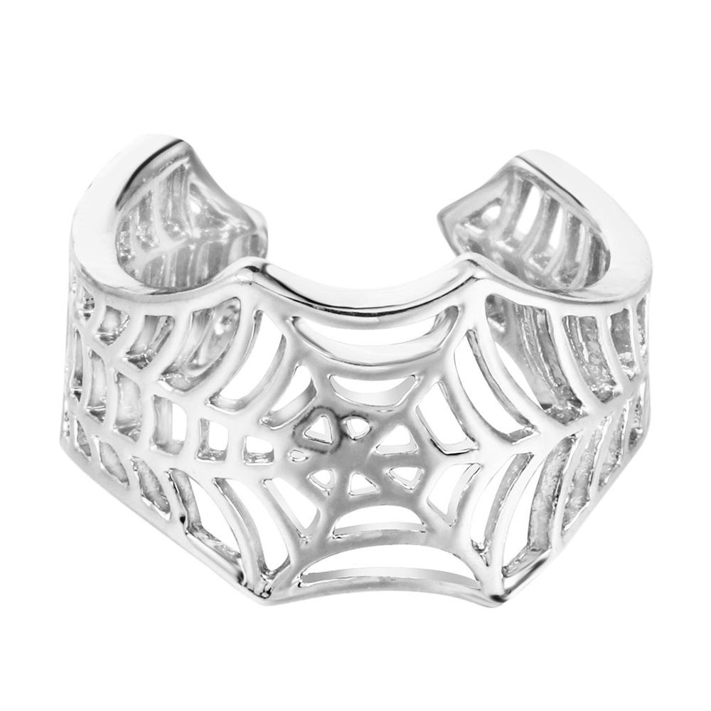 Todorova Resizable Spiderweb Ring Vintage Open Hollow out Spinneweb Ringen voor Vrouwen Steampunk Accessoires: Silver