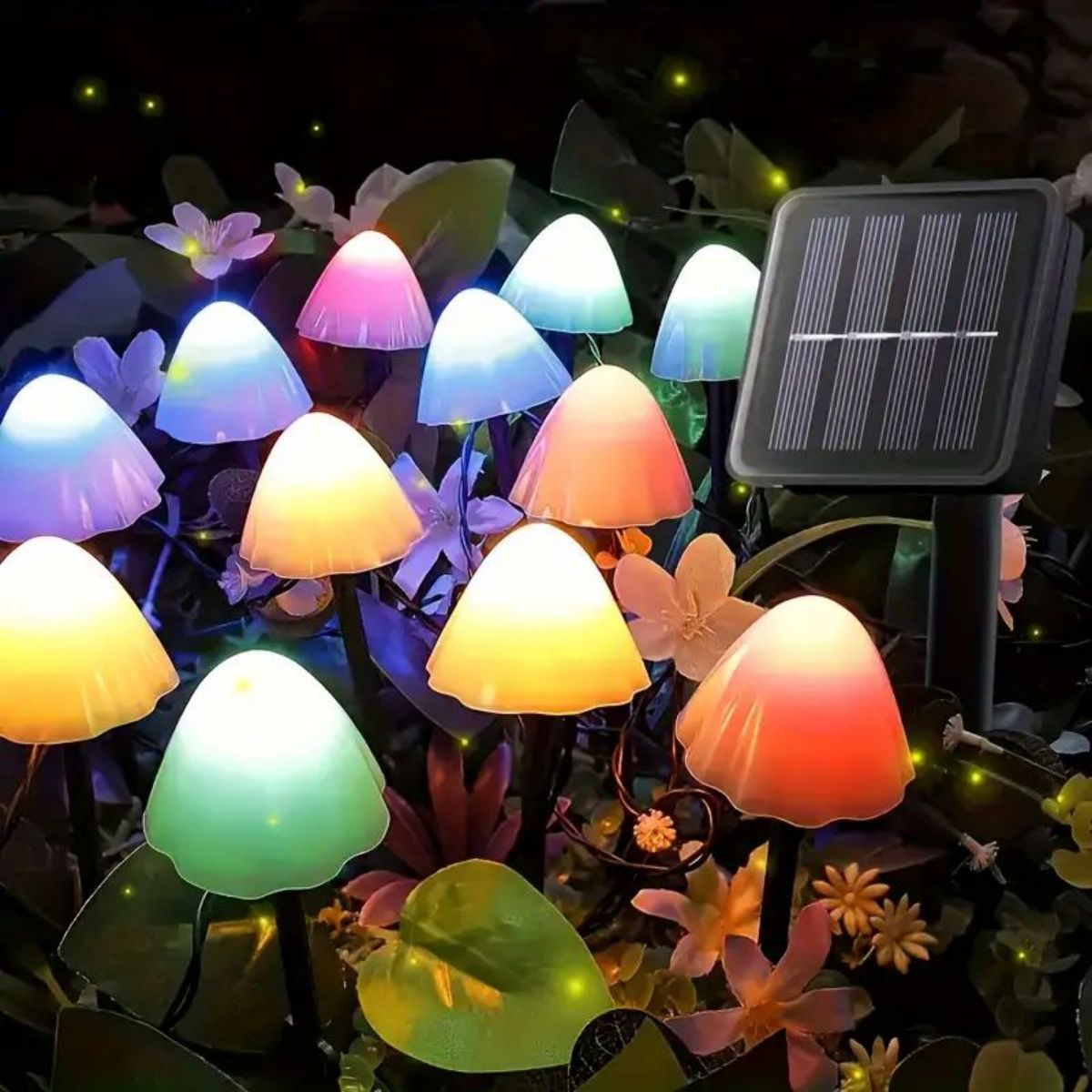 1pc Solar Small Mushroom Lights, Waterproof Solar Patio Lights, Solar Fairy Lights For Garden Yard Porch WeddingParty Decoration: RGB / 6-10W