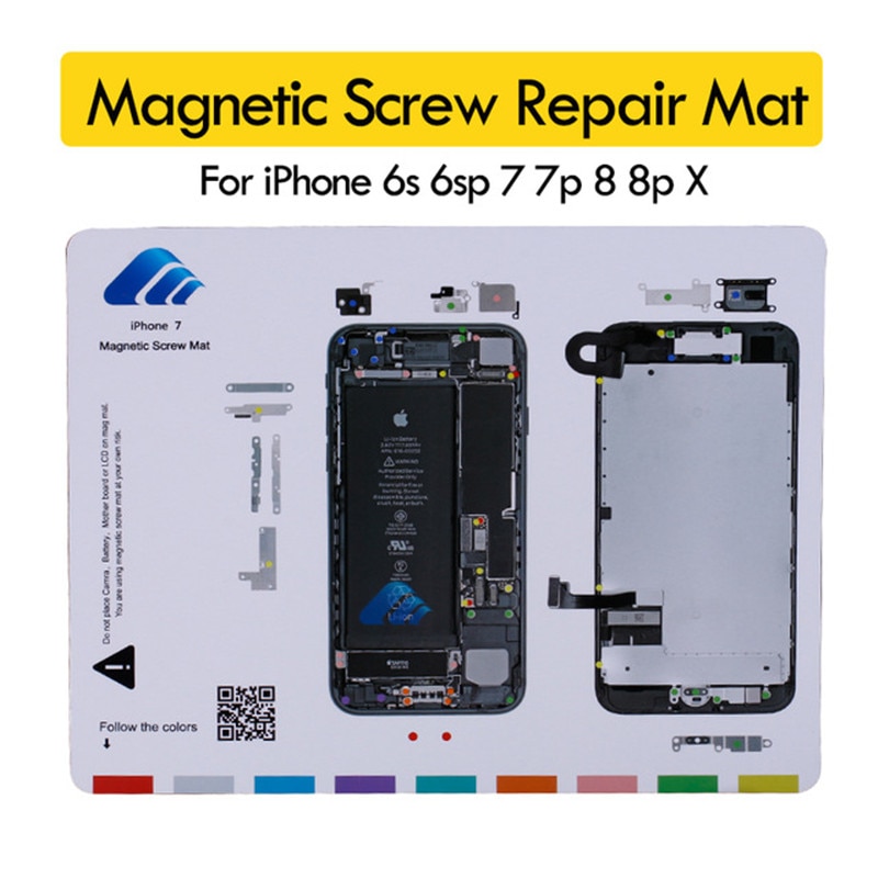 Magnetic Screw Mat For iPhone X 8 7 6S plus LCD Screen Opening Tools Repair Work Pad with Screw Location Templates