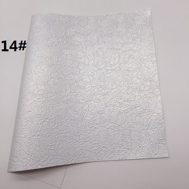 1PC 21X29CM Lace Embossed Faux Leather Fabric, Synthetic Leather Sheets, PU Leather For Making Bows LEOsyntheticoDIY T327A: 14