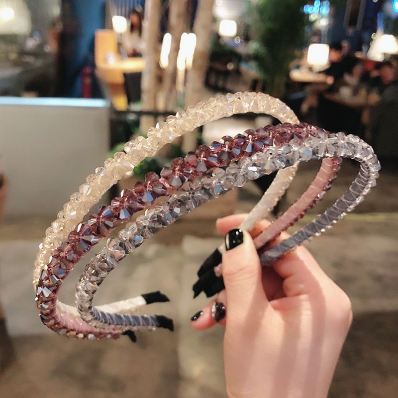 Vrouwen glanzende luxe haarbanden met strass, antislip rand, kleurrijke diamanten haarringen, haaraccessoires voor vrouwen, kristallen hoofdbanden