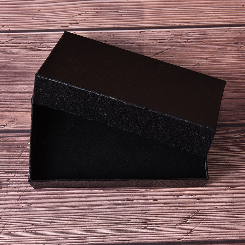 Caja rectangular negra para relojes, caja de de cartón, accesorios de joyería