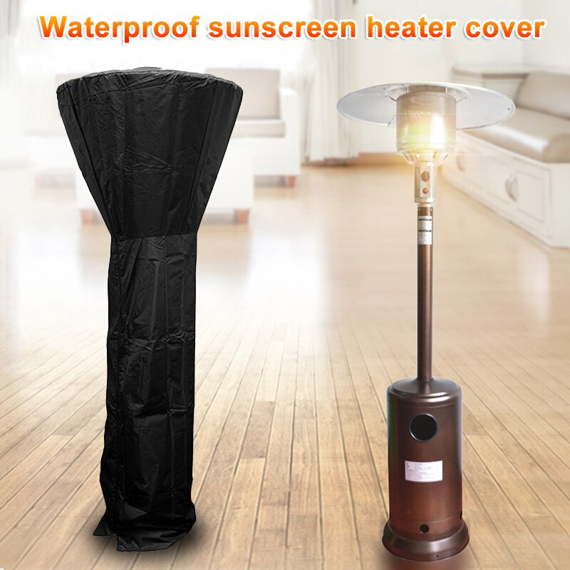 Patio Heater Cover Waterdicht Stand-Up Heater Cover Met Rits Heavy Duty Oxford Doek Anti-Uv Voor Outdoor Zwart
