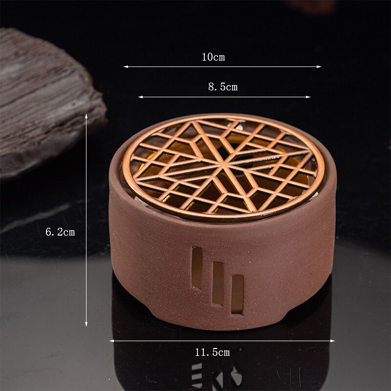 Estufa de té japonesa de cerámica, estufas de té cálidas de Kung Fu chino, Accesorios para Juego de té, soporte calentador de tetera, decoración de Base Vintage: C Style