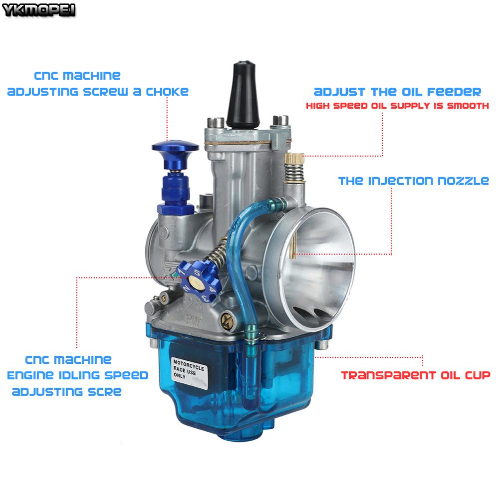 Carburador PWK para motor de motocicleta 2T/4T, 28, 30, 32 y 34mm, con Power Jet