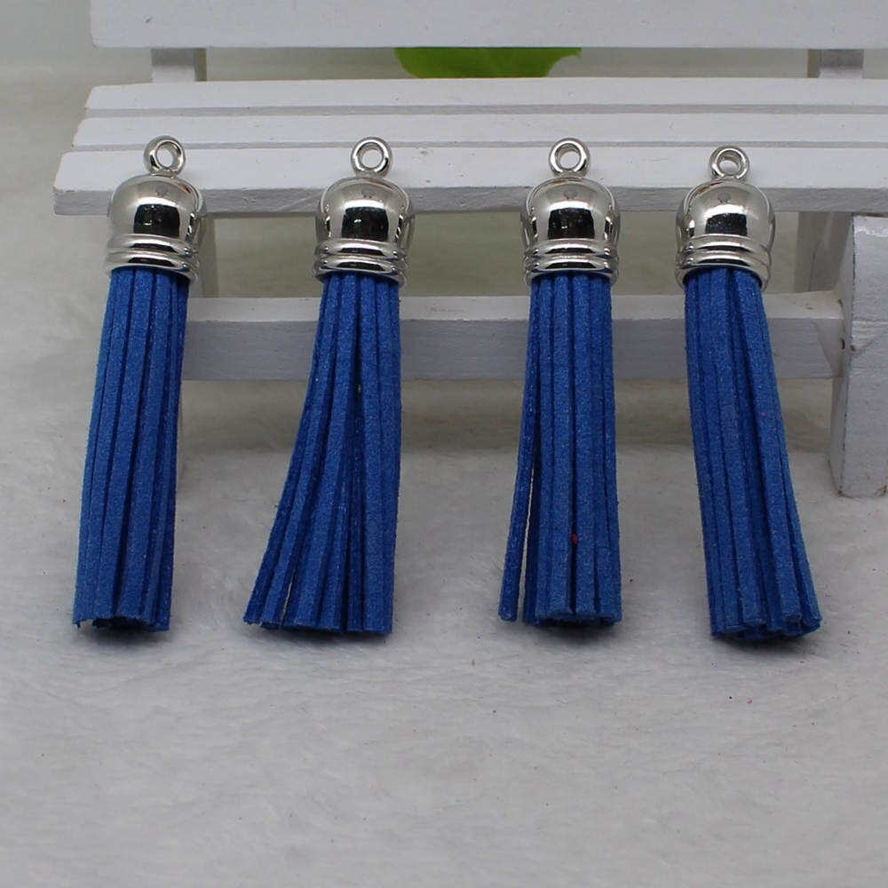 58 mm kwastjes van suèdemix voor sleutelhangers, sieraden, mobiele telefoonbandjes, , 50 unids leren kwastjes, doe-het-zelf accessoire: 11