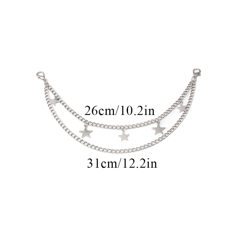 Cadena de Metal multicapa para bolso, asas DIY, mariposa, corazón, estrella, colgante, cadena de bolso de hombro, accesorios de bolsa de repuesto, cadena de perlas: Naranja