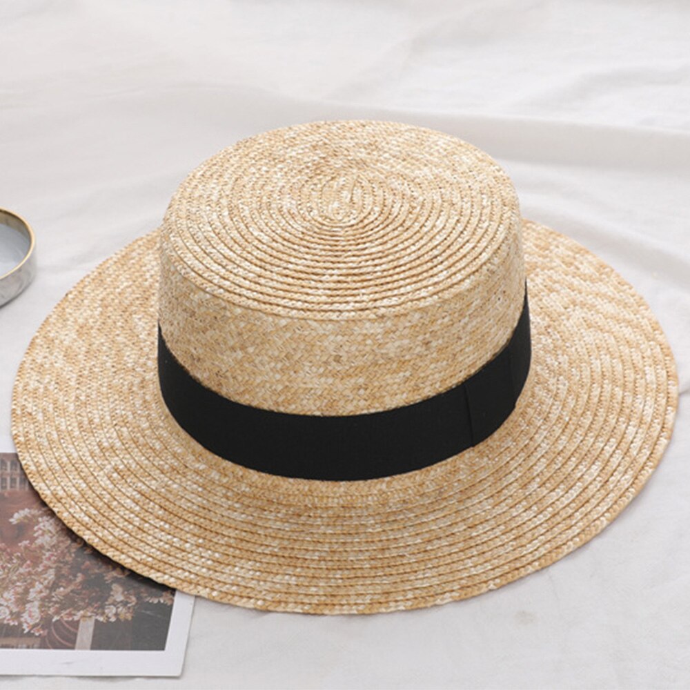 Summer Women Wide Brim Straw Hat Lady Sun Hats Boater Wheat Panama Beach Hats Beach Caps