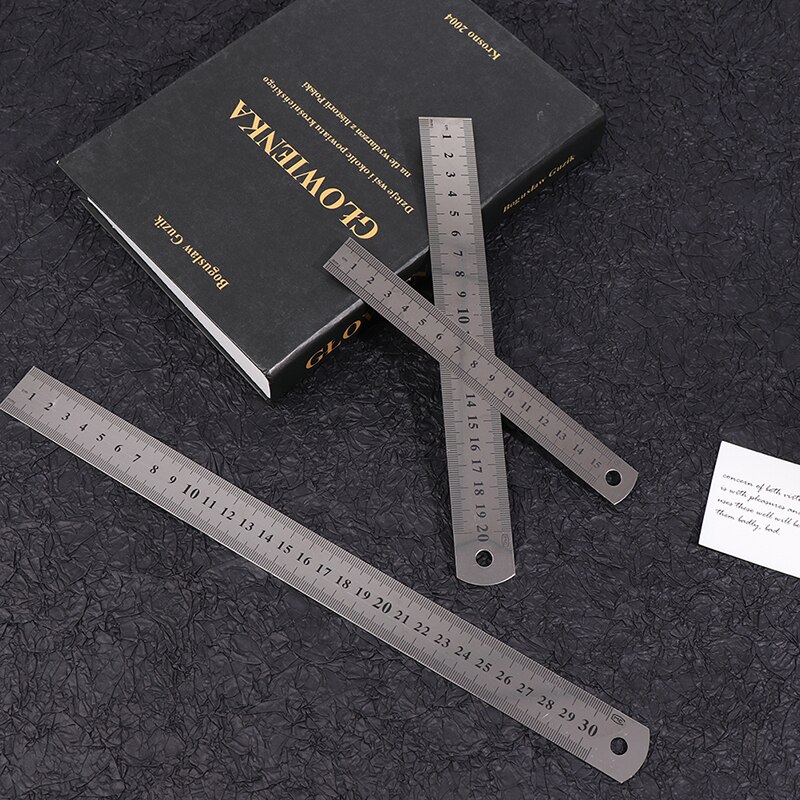 3Pcs Stainless Steel Ruler for Engineering School Office 15cm/20cm/30cm
