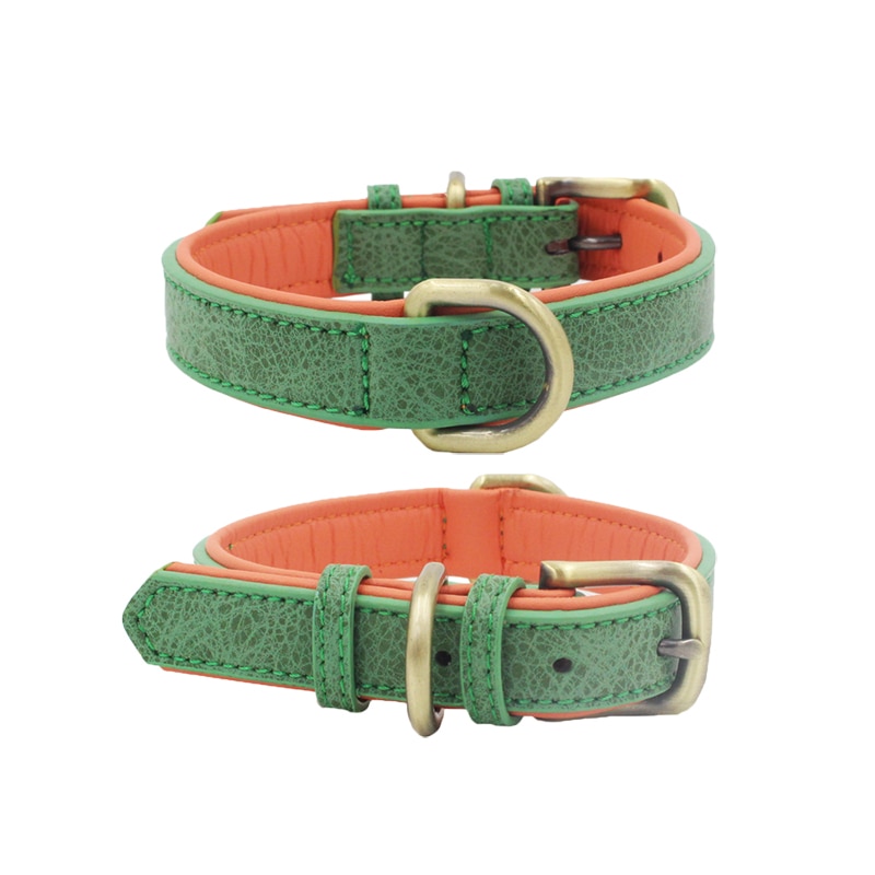 Cuero de PU cuello de perro cuello duradero para perros pequeños/medianos Bulldog cachorro de perro suministros productos accesorios de mascotas collar perro