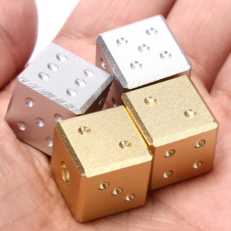 1pc Metall 16mm Würfel Gold/Silber Reine Farbe Aluminium Verein Bar Trinken Spielen Spiel Werkzeug
