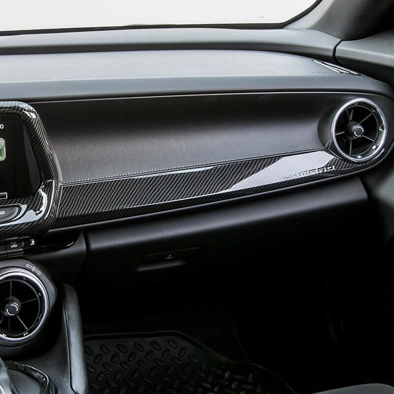 Copilot Dashboard Panel Cover Trim Carbon Fiber for Chevrolet Camaro + KO
