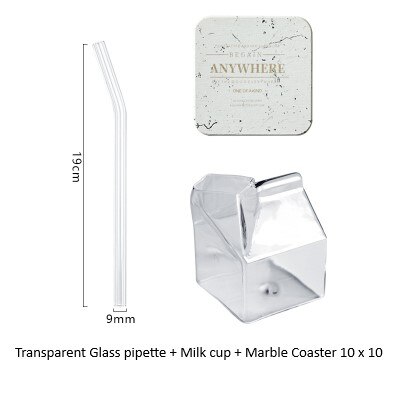 Creatieve Japanse Vierkante Melk Cup Hittebestendig Glas Melk Doos Verse Melk Doos Thuis Ontbijt Cup: cup a mar a pipe