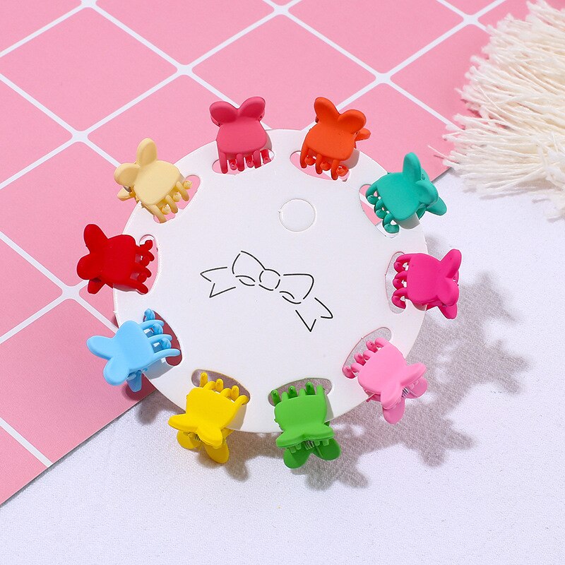10PCS/Set Girls Cartoon Colorful Flower Mini Hair Claws Kids Sweet Hairpins Children Hair Accessories Cute Hair Clip: B5-1.5cm