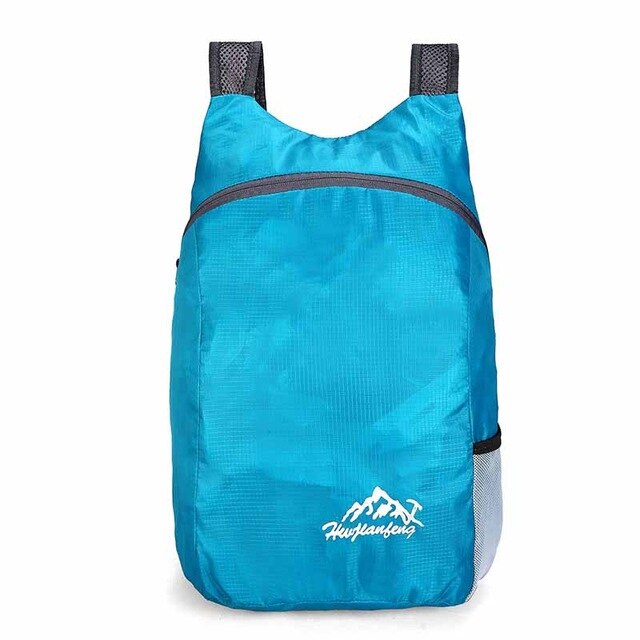 Letvægts 20l ultralette vandtæt, sammenklappelig udendørs camping vandreture rygsæk og opbevaringspose med høj kapacitet: Azurblå